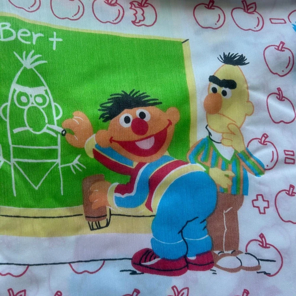 Sesame Street Bedding Set Kids Twin School Theme Vintage 70s/80s? Cookie Monster
